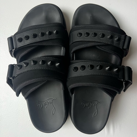 Christian Louboutin Daddy Pool Donna Spiked Studded Flat Slide Sandals - Picture 6 of 13